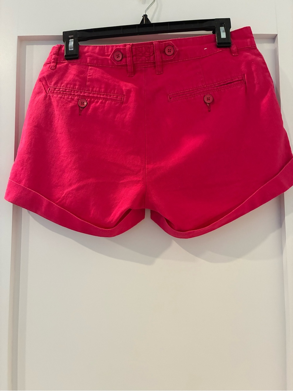 GAP Bright Hot Pink High-Waist Cuffed Shorts